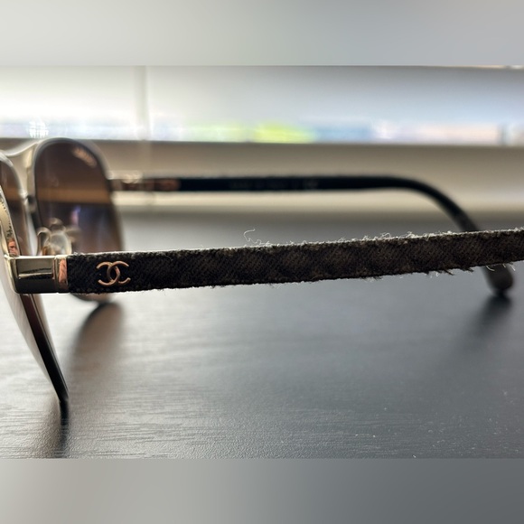 CHANEL Interlocking CC Logo Aviator Sunglasses (Women’s) - Gold - Picture 13 of 16